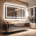 thumbnail image 1 of Wisfor 120x60cm LED Bathroom Mirror: Dimmable Vanity Mirror, Dual Lights, Anti-Fog, Rectangle, Home, 1 of 14