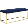 thumbnail image 1 of Modway Anticipate Fabric Bedroom Bench in Gold and Navy, 1 of 5