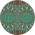 thumbnail image 1 of Ahgly Tapis Rond Lavable en Machine Intérieur Transitionnel Marron Café, 3 Pieds Rond, 1 of 7