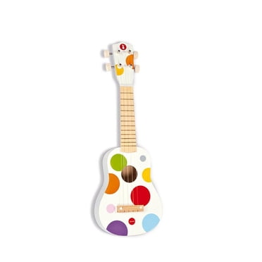 Janod - Confetti - Ukulélé - Bois - Jouet de Développement Coloré - Éveil Précoce - Découverte du Son pour Bébés et Tout-Petits - Dès 3 Ans - Multilingue - J07597.