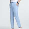 thumbnail image 3 of Summer Savings Mrasaso Men Pants, Man Solid Color Straight Barrel Pockets Button Full Length Pants, 3 of 6