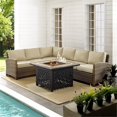 thumbnail image 2 of Afuera Living 5-Piece Wicker / Rattan Fire Pit Sectional Set in Sand/Brown, 2 of 9