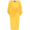 thumbnail image 1 of Hanna Nikole Robe à Manches Cape en Mousseline pour Femme, Grande Taille, Flatteuse, à Volants, avec Strass, Robe Crayon, 1 of 8