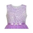 thumbnail image 4 of Robe de Demoiselle d'Honneur pour Fillette Violette avec Ceinture Mariage Fête Demoiselle d'Honneur 5 Ans, 4 of 7