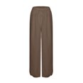 thumbnail image 5 of Diufon Wide Leg Pants for Women Button Down Cotton Linen Straight Pants Casual Solid Color Side Split Trousers, 5 of 5