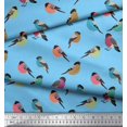 thumbnail image 2 of Soimoi Blue Cotton Duck Fabric Rufous Flycatcher Bird Fabric Prints By Yard 58 Inch Wide, 2 of 3