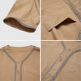 thumbnail image 2 of XZNGL Mens Muslim Robe Set Arab Middle Robe Long Sleeve Standing Neck Pocket Button Casual Robe, 2 of 4