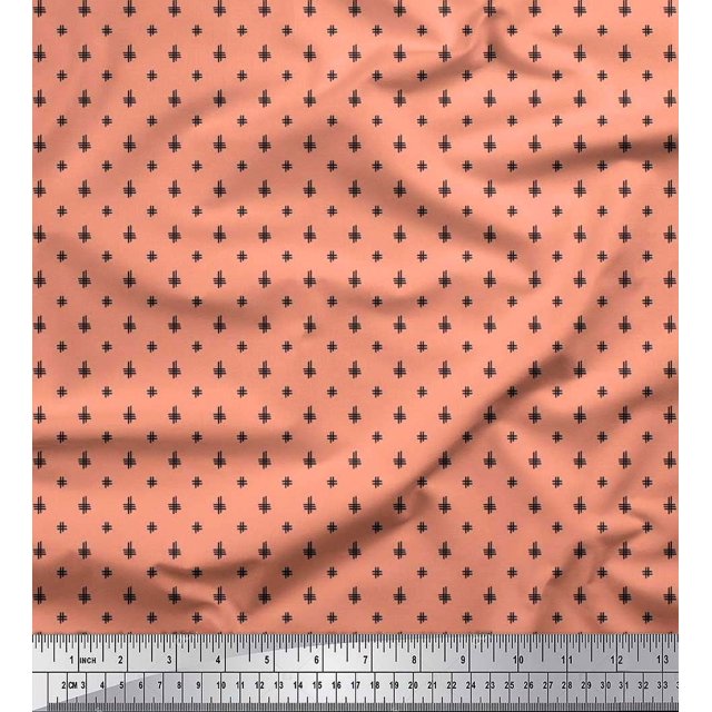 Soimoi Cotton Duck Fabric Hash Sign Geometric Print Sewing Fabric Yard 42 Inch Wide