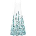 thumbnail image 4 of Robe Maxi à Imprimé Floral pour Femmes Sans Manches, Robes d'Été Décontractées, Col en V, Bretelles Spaghetti, Longue Robe Soleil, 4 of 5