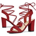 thumbnail image 1 of BLISSFUL STEP Sandales à Talons Blocs à Lacets pour Femmes, 1 of 6