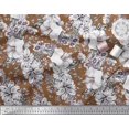thumbnail image 3 of Soimoi Modal Satin Fabric Leaves & Flower Floral Decor Fabric Printed Yard 42 Inch Wide, 3 of 3