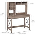 thumbnail image 3 of HOMCOM Computer Desk with Storage, Study Table with Bookshelves, Brown, 3 of 10