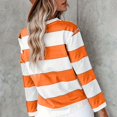 thumbnail image 4 of WEIYLL T-Shirts Chemises pour Femmes Manches Longues Rayé Col Rond à Blocs de Couleur Hauts Orange Tailles P, 4 of 5
