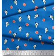 thumbnail image 3 of Soimoi Rayon Fabric Floral & Dog Cartoon Decor Fabric Printed Yard 56 Inch Wide, 3 of 3
