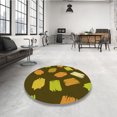thumbnail image 4 of Ahgly Company Tapis d'Intérieur Lavable à la Machine, Carré, Transitionnel, Brun, Tapis de Zone, 4 Pieds Carré, 4 of 7