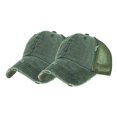 thumbnail image 2 of Decodeary Lavé Coton Maille Denim Casquette de Baseball Unisexe Respirant Maille Réglable Casquettes Vert 1Set, 2 of 6