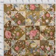 thumbnail image 4 of oneOone Polyester Spandex Brown Fabric Florals Sewing Material Print Fabric By The Yard 56 Inch Wide, 4 of 4