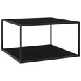 thumbnail image 1 of vidaXL Table Basse Noir avec Verre Noir 90x90x50 cm, 1 of 4