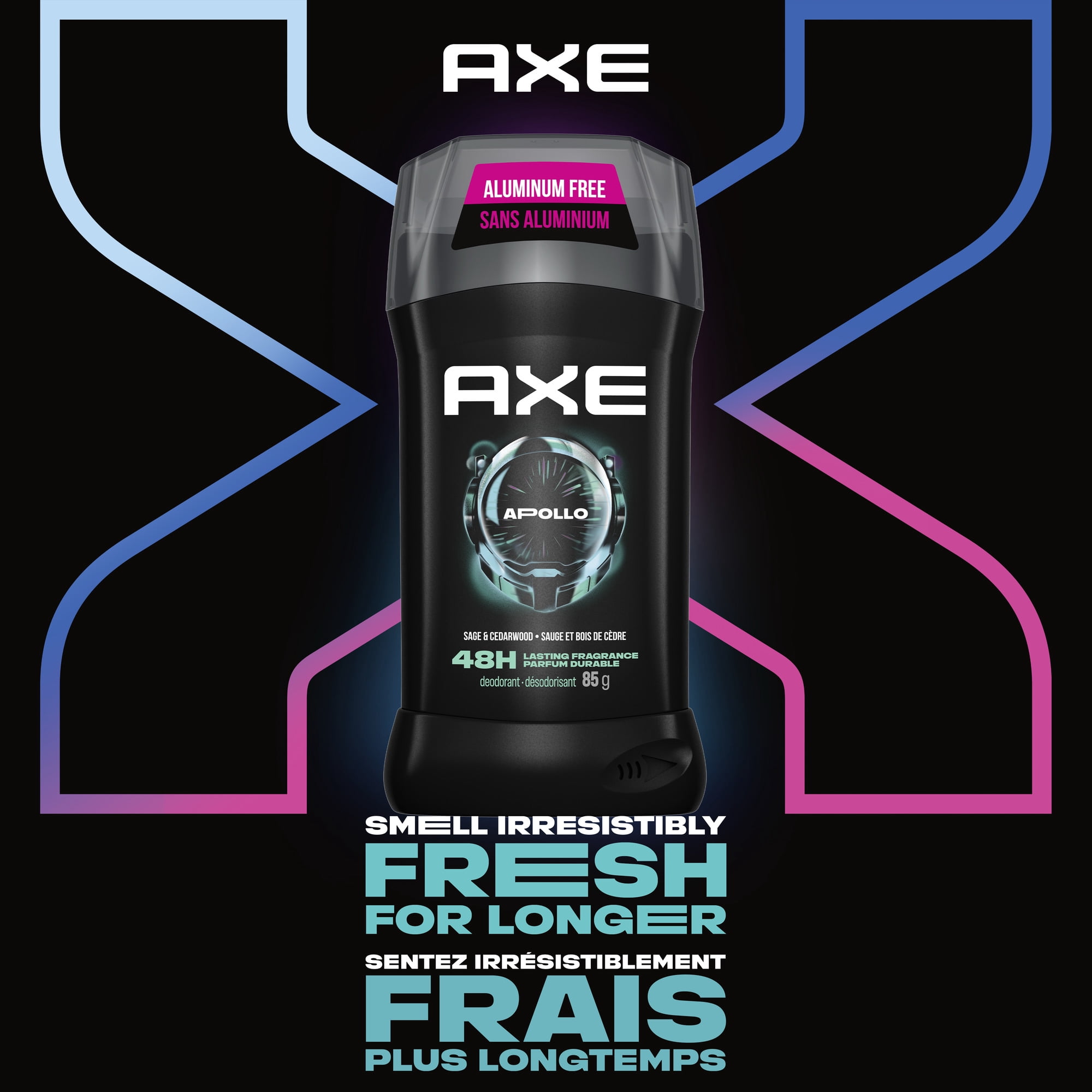 AXE Bâton Désodorisant Protection 48 H Apollo Sauge et Boix de Cèdre, 85 g