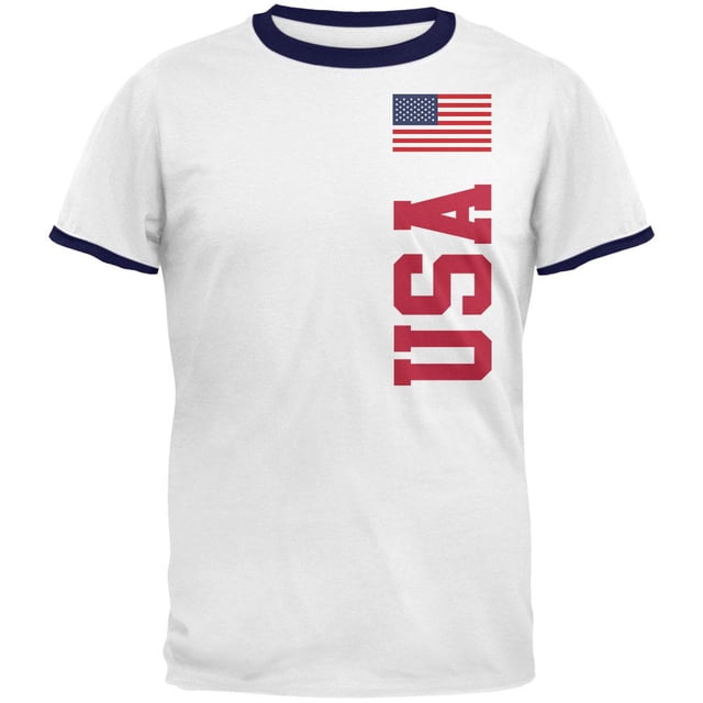 World Cup USA T-Shirt à Col Contrastant pour Hommes