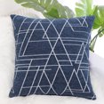 thumbnail image 1 of PiccoCasa 18"x18" Polyester Sofa Throw Pillow Cover, Navy Blue, 1 of 10