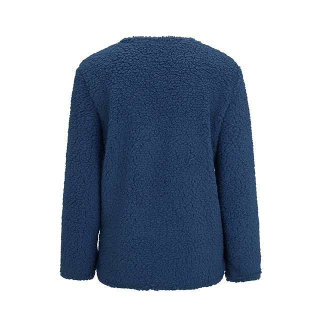 Cardigans en Molleton pour Femmes, Veste Douce à Manches Longues avec Poches, Boutonnée, Ouverte à l'Avant, Vêtements d'Automne