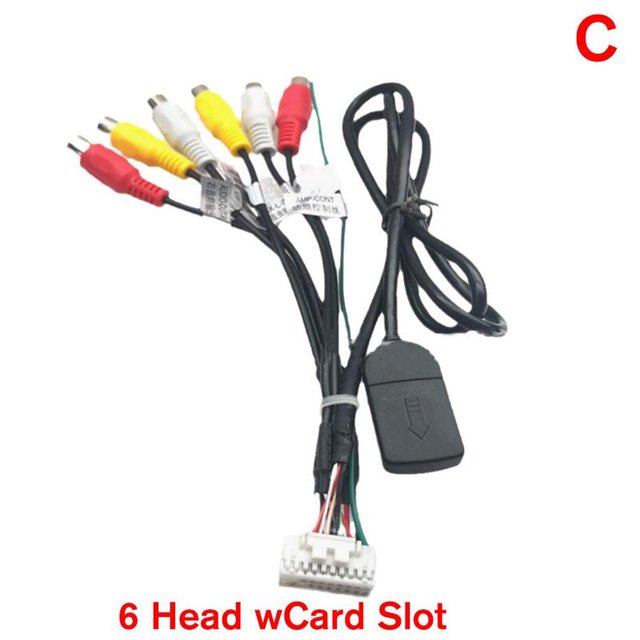 Car Stereo Radio RCA Output AUX Wire Harness Wiring Connector Adaptor Subwoofer Cable 4G SIM Card Slot Car Radio Cable 20 P Plug