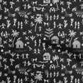 thumbnail image 1 of oneOone Rayon Black Fabric Asian Floral Block Craft Projects Decor Fabric Printed by The Yard 56 Inch Wide, 1 of 4