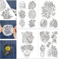 thumbnail image 1 of HLONK 4 Sheets 16Pcs Wedding Dress Water Soluble Hand Sewing Stabilizers for Fabric 11.6x8.2 Inch Embroidery Stitch Practice Embroidery Patterns Transfers for Embroidery Beginners Lovers, 1 of 7