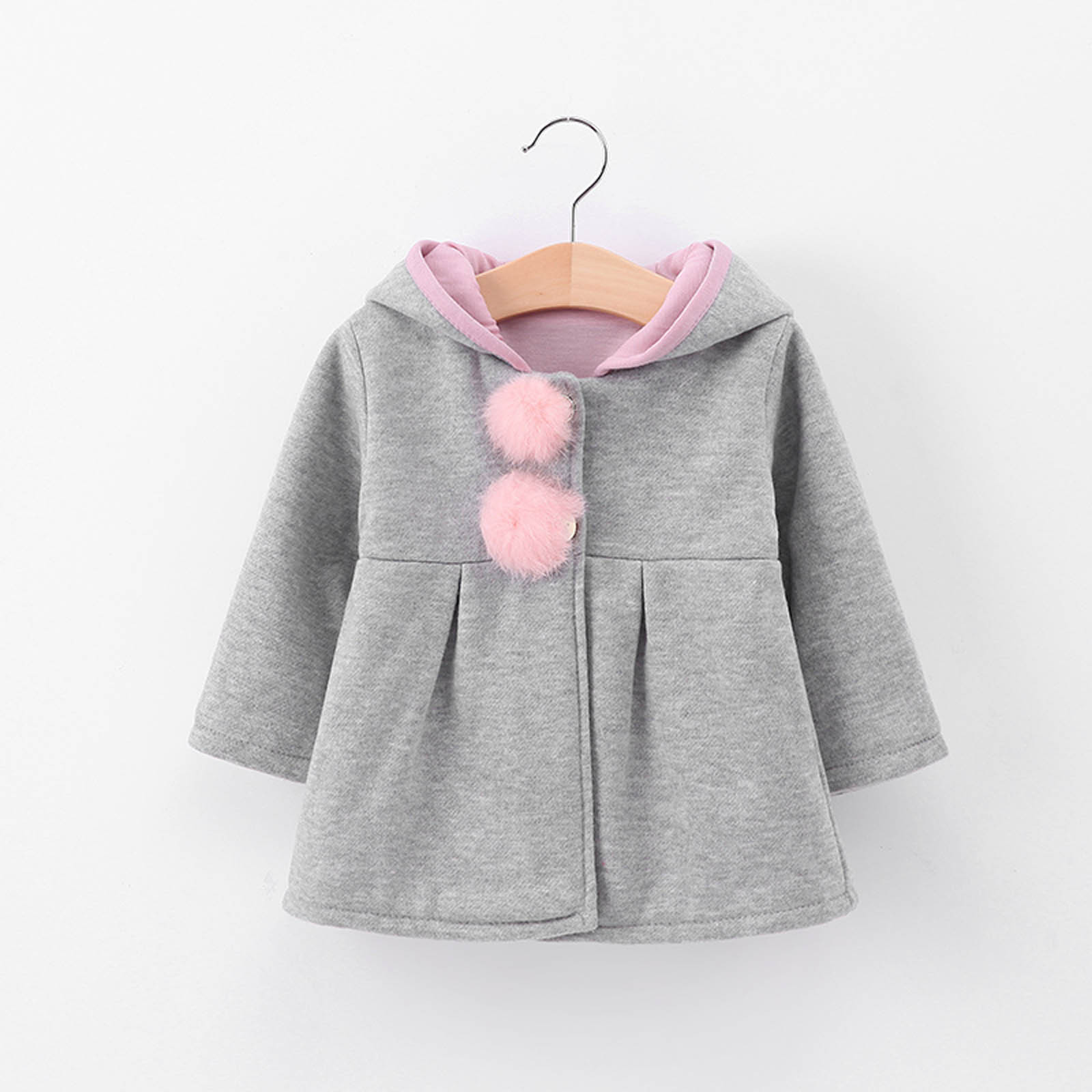 Baby Girl Clothes Girls' Hooded Jacket Spring And Winter New Style Small And Medium-sized Children's Cute Rabbit Ears Trendy Style Coats for Kids on Clearance