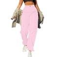 thumbnail image 2 of Timegard Pantalon Cargo pour Femmes Taille Haute Jambe Droite Actif Randonnée Pantalon d'Extérieur Automne Couleur Unie, 2 of 6
