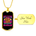 thumbnail image 4 of Pas de Chiens dans le Ciel Collier Violet en Acier Inoxydable Ou or 18k Chien Tag 24" Chaîne, 4 of 8