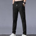thumbnail image 1 of DPTALR Pantalon Long Classique Décontracté d'Été pour Homme, Coupe Ajustée, Uni, 1 of 3