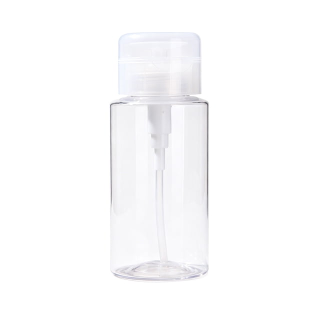 Distributeur de Pompe à Acétones Bouteille à Pression Transparente pour Dissolvant de Vernis à Ongles Alcools Lotion Démaquillant Voyage Portable Réutilisable Étanche Scellé 100Ml 150Ml 200Ml Rechargeable Format Voyage
