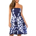 thumbnail image 1 of Pompotops Robe Sans Bretelles à Bande Élastique Style Bohème pour Femme Robes Robe Sans Manches à Imprimé Floral, 1 of 8