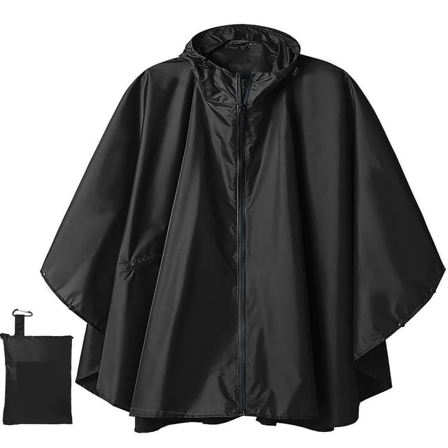LEEYNEER Poncho de Pluie Imperméable à Capuche pour Adultes Femmes avec Poches