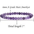 thumbnail image 2 of Bracelet Extensible Unisexe en Perles Rondes de 6 mm en Améthyste Mate Naturelle de Qualité A 7 Pouces, 2 of 4