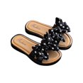 thumbnail image 1 of Kmbangi Girls Beach Slippers Toddlers Dots Bow Open Toe Slide Slippers, 1 of 9