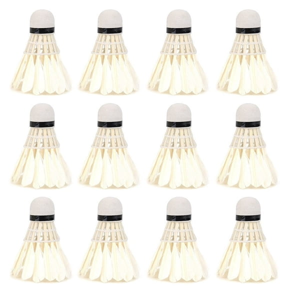 MesaSe Badminton Balls 12Pcs/Lot White Feather Badminton Balls Shuttlecocks Outdoor Sports Training Accessory for Indoor Outdoor Game
