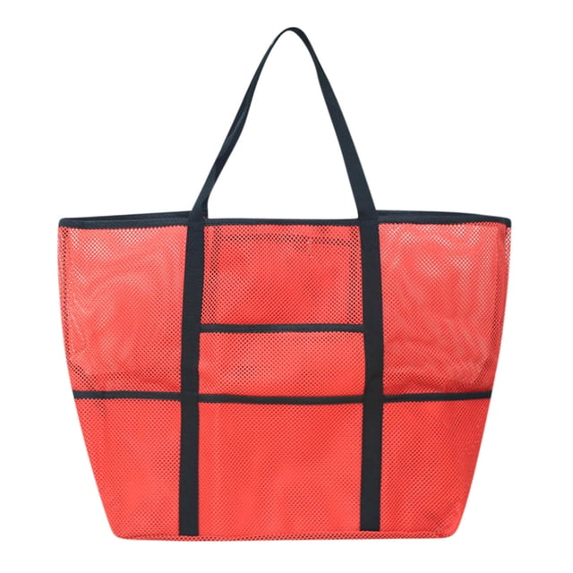 Large Mesh Beach Bag with 8 Pockets, 35L Waterproof Swimsuit Storage Tote for Swimming, Sports, Travel - Fast Drying & Sand Resistant Design