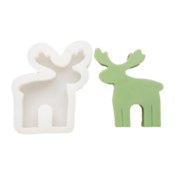 Moules en Silicone de Cerf de Noël Bricolage pour Artisanat Moule 3d pour Bougies Faites à la Main Corps Forme de Bougie Fournitures de Fabrication de Bougies Moule à Cire Fournitures de Résine, Facile à Nettoyer