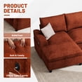 thumbnail image 4 of Noble House 120.1" L Shaped Modular Sectional Sofa, 7 Seater Sectional Sofa with Storage Ottoman,Orange, 4 of 9