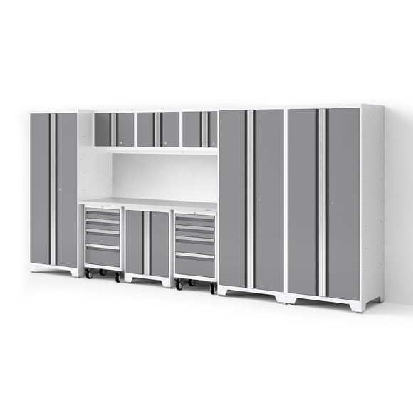 NewAge Products Série Audacieuse TG Ensemble de 10 Armoires de Garage avec Outil, Base, Armoires Murales et Casiers de 30 Po