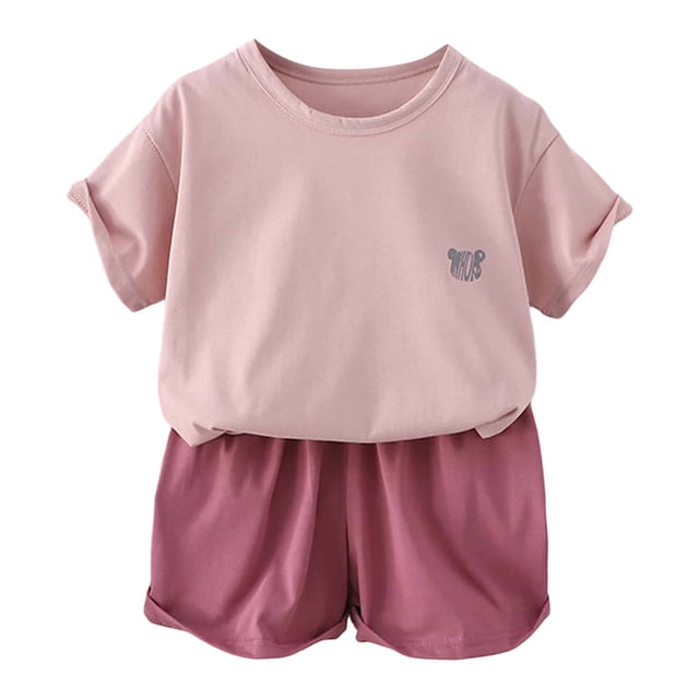 Ensemble de Pyjama pour Fille, Chandail Décontracté à Col Rond, Doux, Pyjama d'Été pour Tout-Petite, Pjs pour Filles, Taille 8-10 Ans
