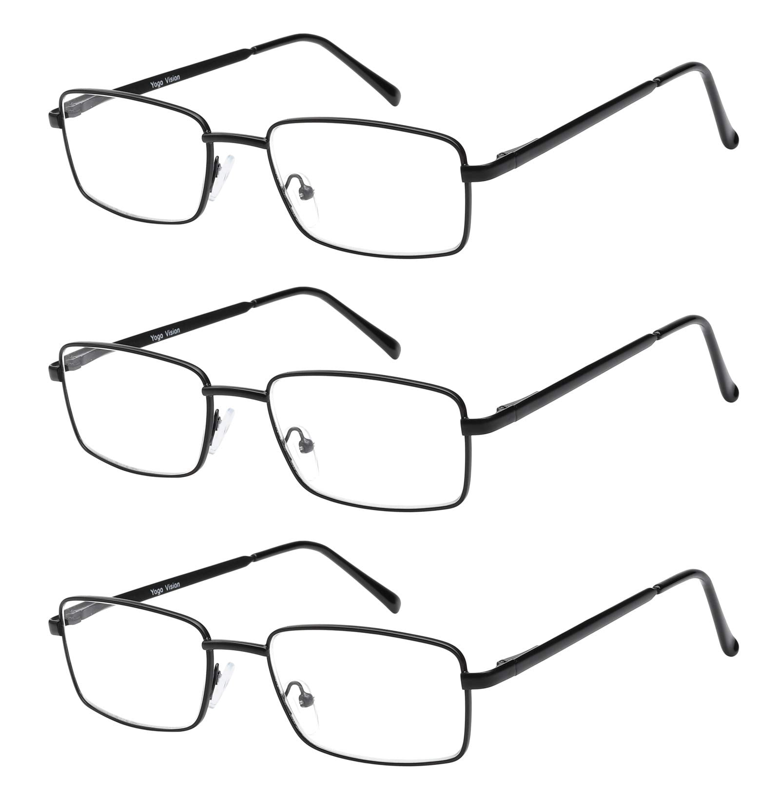 Success Eyewear Reading Glasses Set of 3 Metal Full Rim Glasses for reading for Men and Women - Set of 3 Black 2