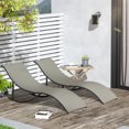 thumbnail image 2 of Outsunny Chaises Longues d'Extérieur Pliables en S - Ensemble de 2, Gris Pâle, 2 of 10