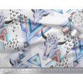thumbnail image 2 of Soimoi Moss Georgette Fabric Triangle & Animal Face Printed Craft Fabric by the Yard 42 Inch Wide, 2 of 3