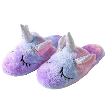 Pantoufles pour Enfants à Motif Animal Colorées Mignonnes Antidérapantes en Flanelle Pantoufles pour la Maison
