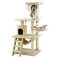 thumbnail image 2 of 57" Cat Tree Condo for Cats, Multi-Level Cat Tower with 3 Platforms, Sisal Scratching Posts, Cat House Furniture, Beige, 2 of 5