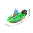 thumbnail image 2 of Educational Wind Up Motorboat Bathtub Toy Set Ski Speed Boat Water Play For Kids Learning Clockwork Activity, 2 of 3